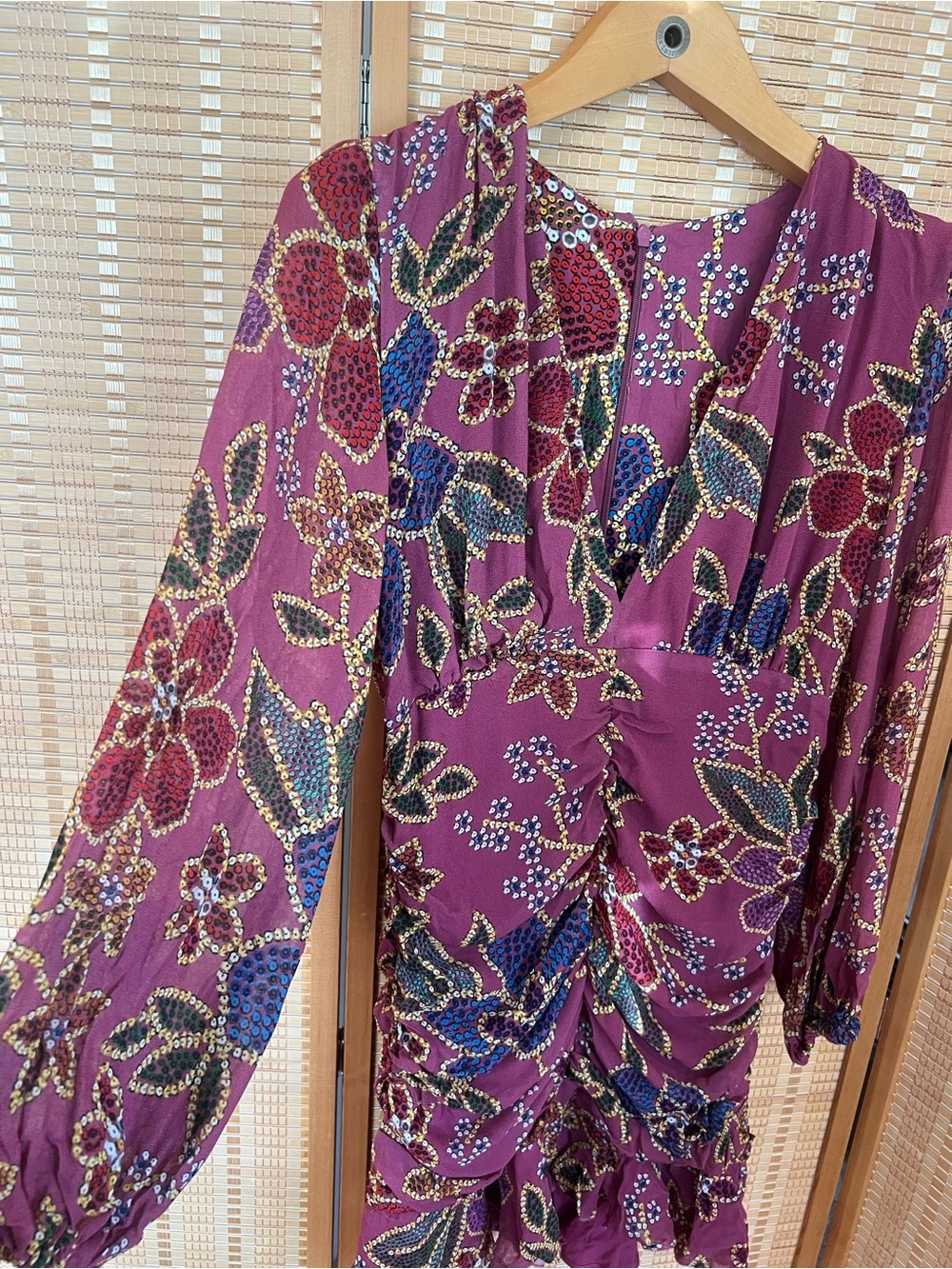 FARM Rio Purple Floral Sparkle Mini Dress M - Picture 4 of 9